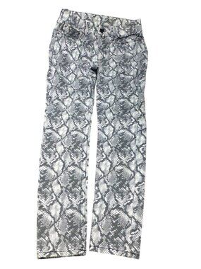 Seven7 Womens Snake‎ Print High Rise Skinny Jeans Size 8 Tummyless Gray/White
